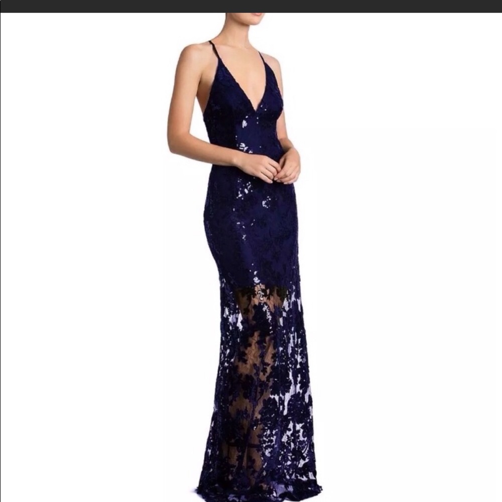 Navy Blue Maxi sequins